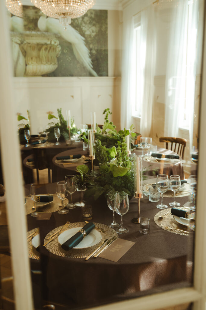 hochzeitsdeko schloss falkenhorst saarland elegant dekoriert